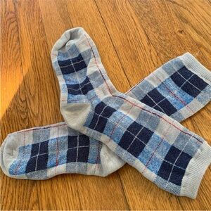 Plaid Blue and Gray Socks